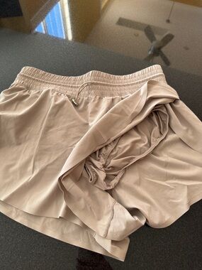 YPB Women’s Nude/Tan Athletic Shorts with Built-In Liner